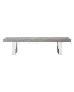 Ulmus Rectangular Wooden Dining Bench In Muted Grey