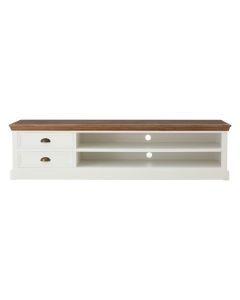 Hardwick Wooden TV Stand In White With 2 Drawers And 1 Shelf