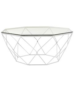 Anaco Clear Glass Top Coffee Table With Chrome Base
