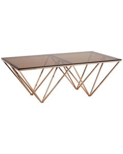 Anaco Glass Top Coffee Table With Champagne Metal Frame