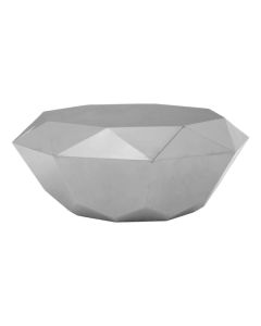 Anaco Diamond Cut Stainless Steel Coffee Table In Silver