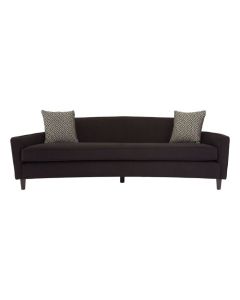 Paola Dimity Fabric 3 Seater Sofa In Black With Wooden Legs