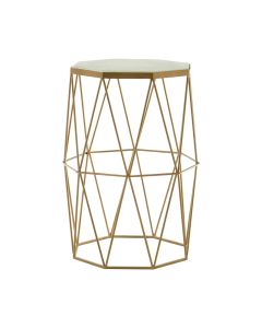 Shalimar Octagonal Marble Side Table With Gold Metal Base