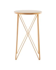 Shalimar Round Marble Top Side Table With Gold Metal Frame
