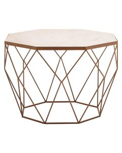 Shalimar Octagon Marble Coffee Table With Gold Metal Frame