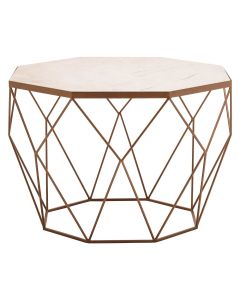 Shalimar Octagon Marble Coffee Table With Gold Metal Frame