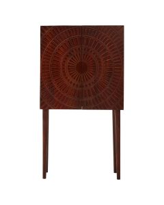 Vence Wooden Bar Storage Cabinet In Rich Walnut With 2 Doors