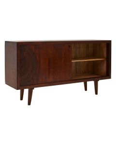 Verwood Wooden Sideboard In Rich Walnut With 2 Sliding Doors