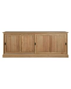 Leith Wooden Sideboard In Aged Grey With 2 Sliding Doors