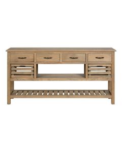 Leith Wooden Sideboard In Aged Grey With 6 Drawers