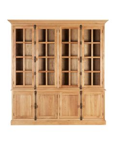 Lyon Wooden Display Cabinet With 6 Upper Shelves In Natural