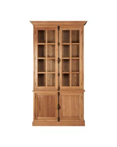 Lyon Wooden Display Cabinet With 3 Upper Shelves In Natural