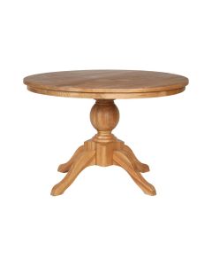 Lyon Round Wooden Dining Table In Natural Weathered