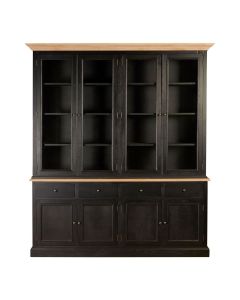 Lyon Wooden Display Cabinet With 8 Doors And 4 Drawers In Black