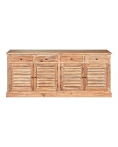 Leith Wooden Sideboard In Burnt Whitewash Oak With 4 Doors And 4 Drawers