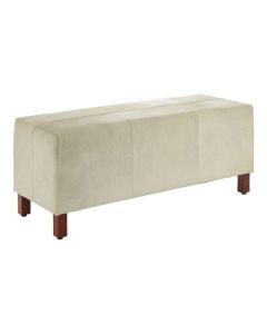 Kensington Townhouse Genuine Leather Seating Bench With Wood Legs