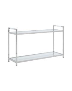 Vogue Glass Console Table In Silver With Stainless Steel Frame