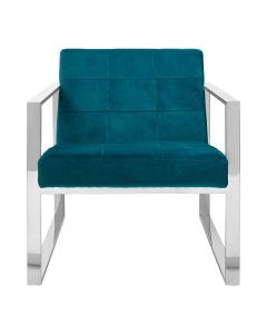 Vogue Velvet Cocktail Chair In Teal