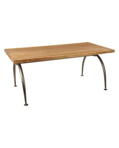 Neasden Rectangular Wooden Dining Table With Black Curved Iron Legs