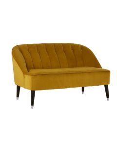 Delmas Velvet Upholstered 2 Seater Sofa In Yellow