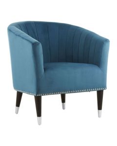 Dadri Velvet Upholstered Armchair In Blue