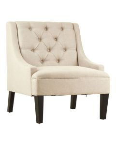 Dadri Linen Fabric Upholstered Armchair In Natural