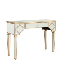 Dziban Mirrored Glass Console Table In Crystal With 1 Drawer