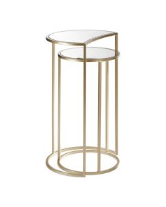 Avantis Mirrored Set of 2 Nesting Side Tables With Champagne Frame