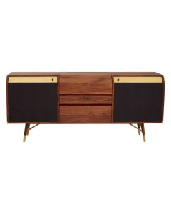 Kirkby Wooden Sideboard In Walnut With 2 Doors And 1 Drawer