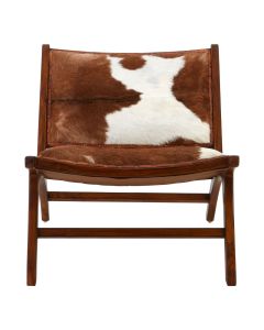 Inca Goat Hide Lounge Chair In Brown And White