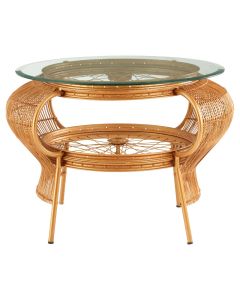 Mantis Clear Glass Coffee Table With Gold Metal Frame