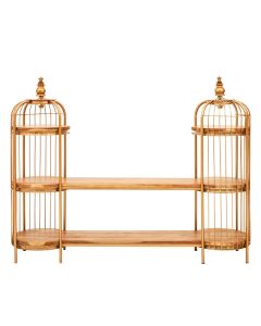 Mantis Long Metal Shelving Unit In Gold