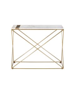Vizzini Agate Console Table With Rich Antique Brass Metal Base