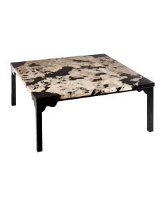 Ripley Cheese Stone Top Coffee Table With Black Metal Legs