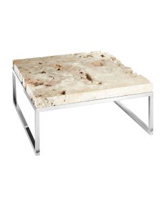 Ripley Cheese Stone Top Coffee Table With Stainless Steel Legs