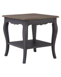 Loire Wooden Side Table In Dark Grey With 1 Shelf