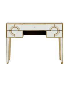 Knightsbridge Mirrored Glass Console Table With 5 Drawers