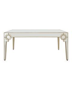 Knightsbridge Mirrored Glass Deco Dining Table In Natural Tone