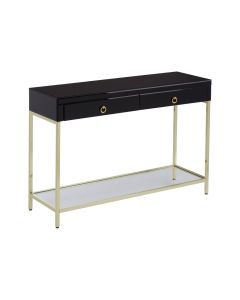 Kensington Townhouse Console Table In Black With 2 Drawers