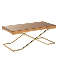 Kensington Townhouse Glass Top Coffee Table In Light Brown