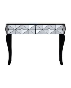 Soho 3D Mirrored Glass Console Table With 2 Drawers
