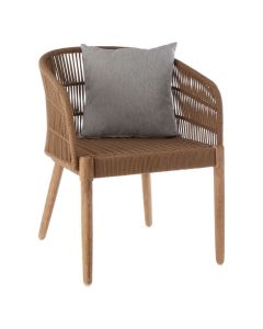 Opus Woven Cotton Rope Armchair In Latte And Light Brown