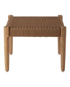 Opus Woven Latte Cotton Rope Footstool In Light Brown