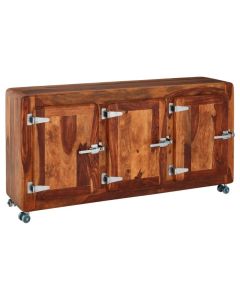 Meriden Wooden Sideboard In Light Teak With 3 Doors