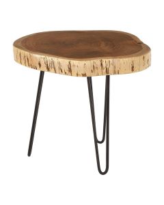 Nandri Wooden Side Table With Black Tripod Legs