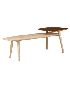 Kyra Wooden Coffee Table In Light Grey With Gold Accents