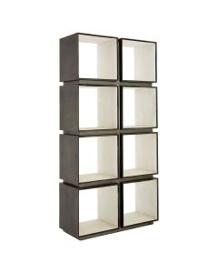 Compo Wooden Shelving Unit In Silver And Dark Grey