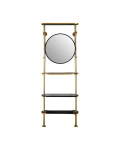 Hawkes Aluminium Coat Stand In Antique Brass With Mirror