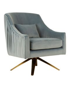 Hendricks Velvet Upholstered Lounge Chair In Light Blue