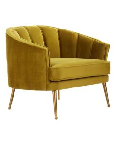 Hendricks Velvet Upholstered Armchair In Pistachio